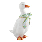 Herend Standing Duck Figurine porcelain figurine painted in the Key Lime fishnet pattern