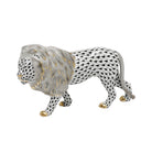 Black fishnet Standing Lion Figurine figurine, hand-painted Herend porcelain with 24k gold accents