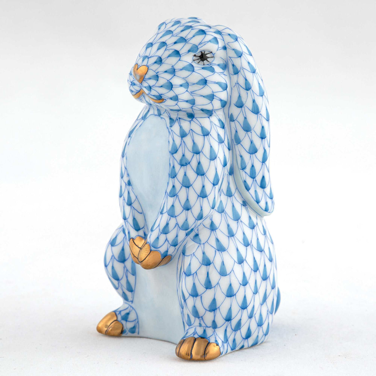 Herend Standing Lop Ear Bunny Figurine – Blue, alternate view