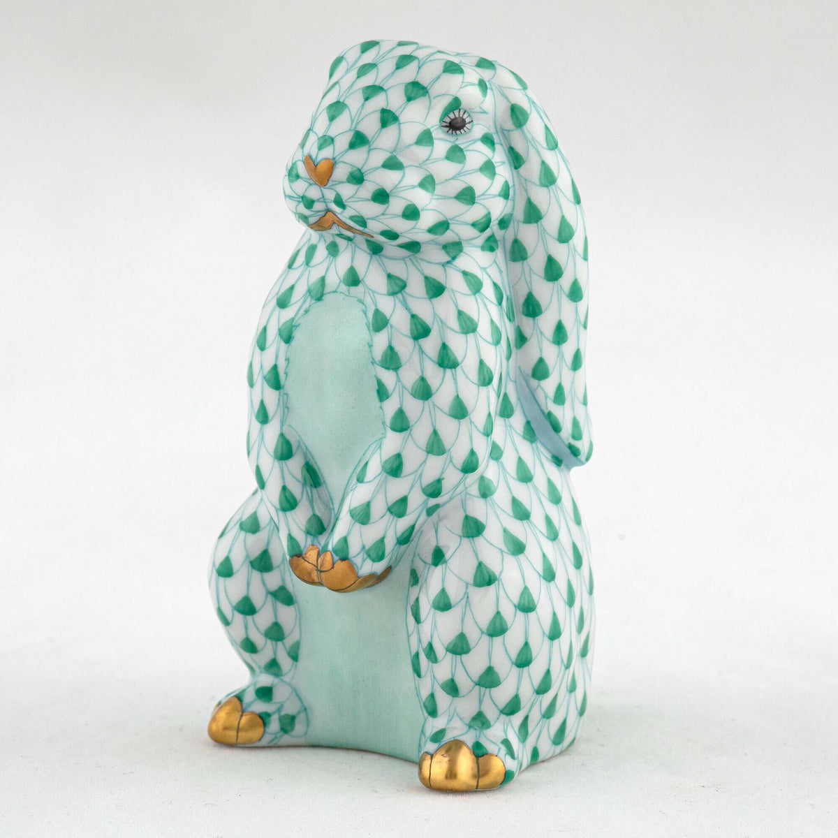 Herend Standing Lop Ear Bunny Figurine – Green, alternate view