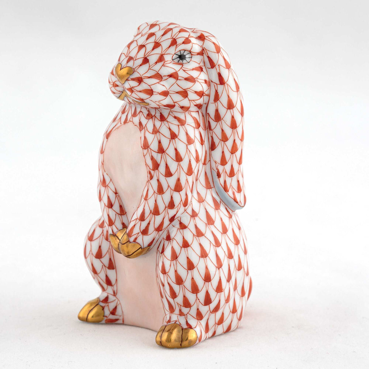 Herend Standing Lop Ear Bunny Figurine – Rust, alternate view