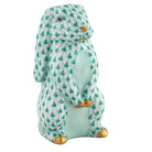 Herend Standing Lop Ear Bunny Figurine porcelain figurine painted in the Green fishnet pattern