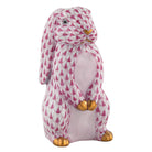 Raspberry fishnet Standing Lop Ear Bunny Figurine figurine, hand-painted Herend porcelain with 24k gold accents