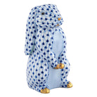 Hand-painted Herend Standing Lop Ear Bunny Figurine in Sapphire fishnet porcelain on a white background