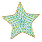 Herend Star Figurine porcelain figurine painted in the Key Lime fishnet pattern