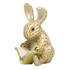 Storybook Bunny Figurine in hand-painted Butterscotch porcelain by Herend of Hungary