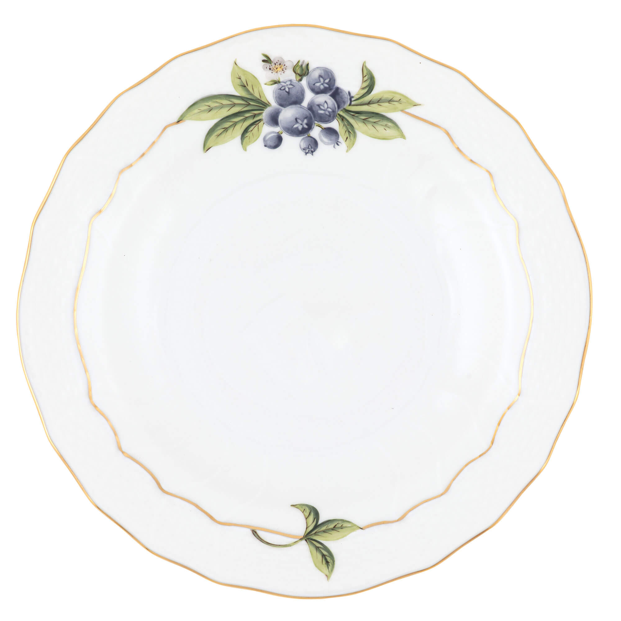 Herend Summer Harvest Dessert Plate Blueberry in Multicolor - Hand-painted Hungarian porcelain by Herend. Paris Tableware.