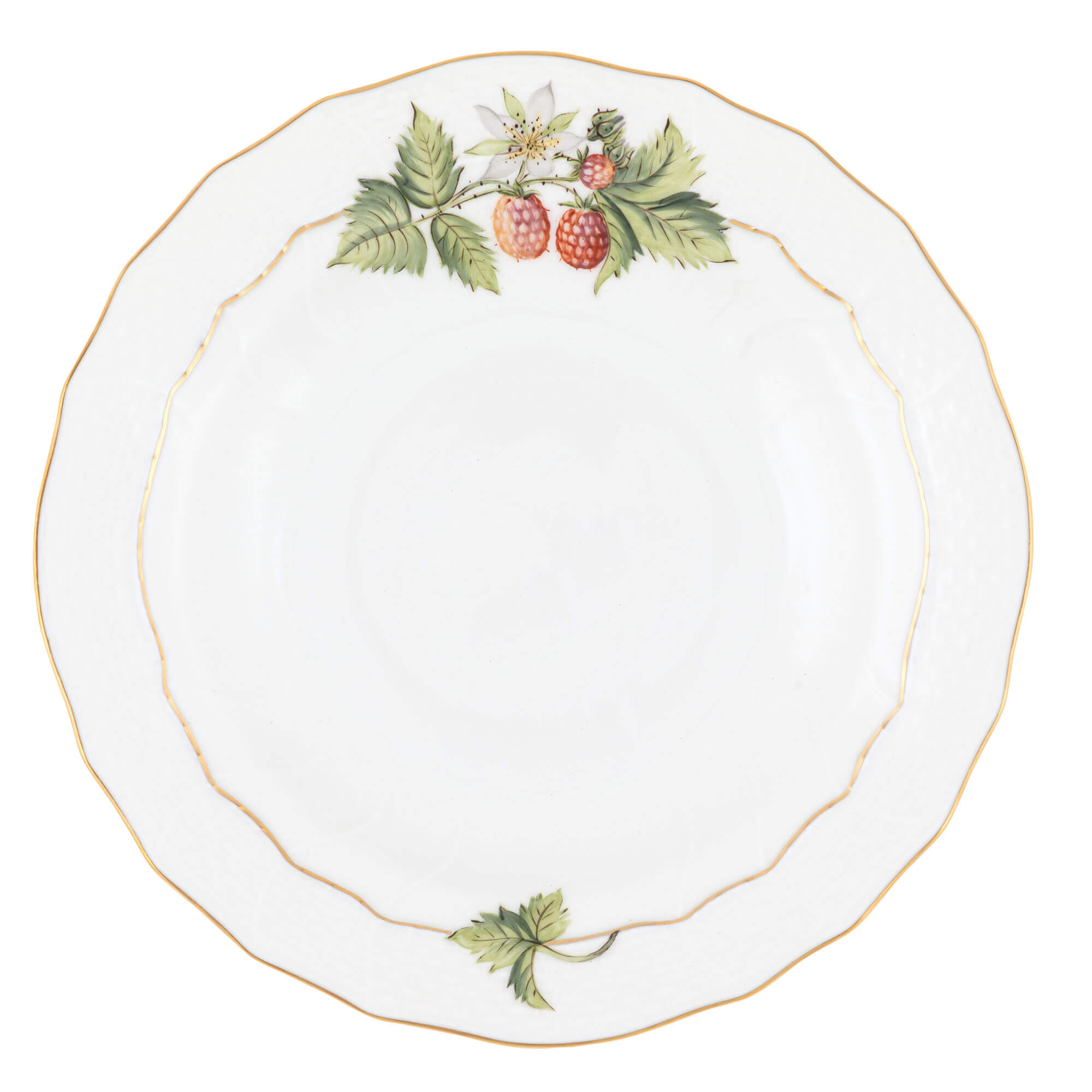 Herend Summer Harvest Dessert Plate Raspberry in Multicolor - Hand-painted Hungarian porcelain by Herend. Paris Tableware.