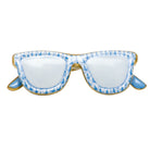 Hand-painted Herend Sunglasses Figurine in Blue fishnet porcelain on a white background