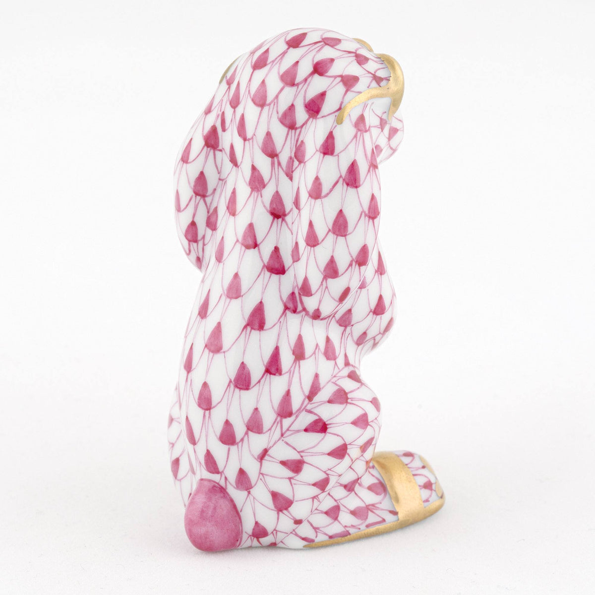Herend Sunny Bunny Figurine – Raspberry, alternate view