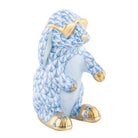 Sunny Bunny Figurine in hand-painted Blue porcelain by Herend of Hungary