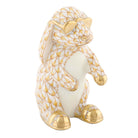 Butterscotch fishnet Sunny Bunny Figurine figurine, hand-painted Herend porcelain with 24k gold accents