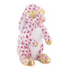 Herend Sunny Bunny Figurine porcelain figurine painted in the Raspberry fishnet pattern