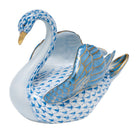 Swan Figurine in hand-painted Blue porcelain by Herend of Hungary