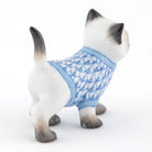 Herend Sweater Kitty Figurine – Blue, alternate view