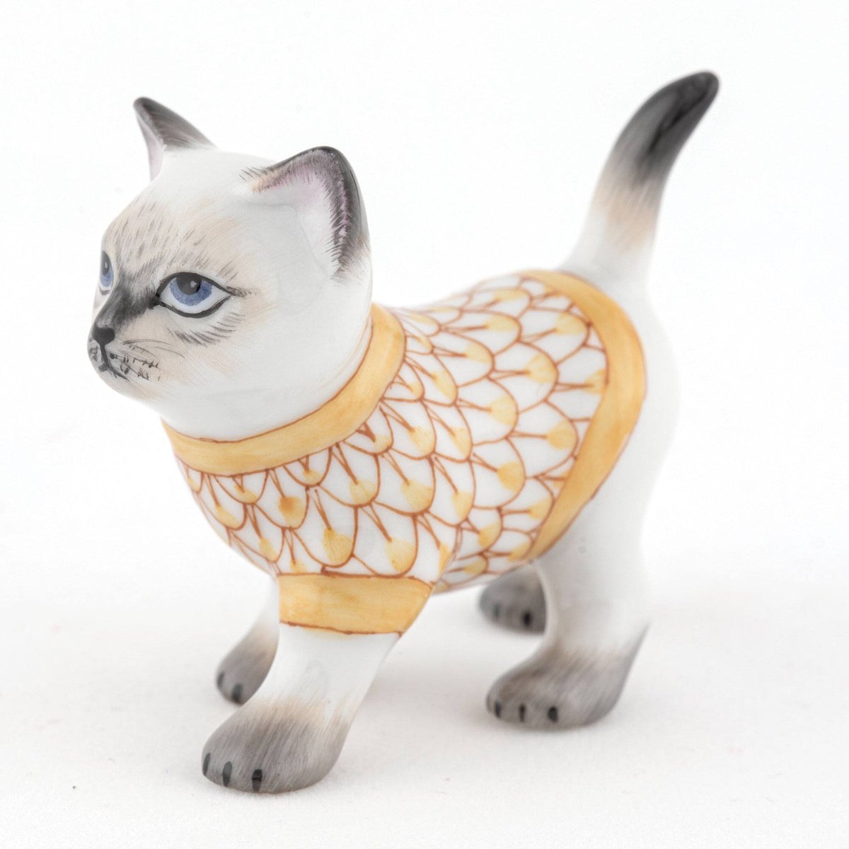 Herend Sweater Kitty Figurine – Butterscotch, alternate view