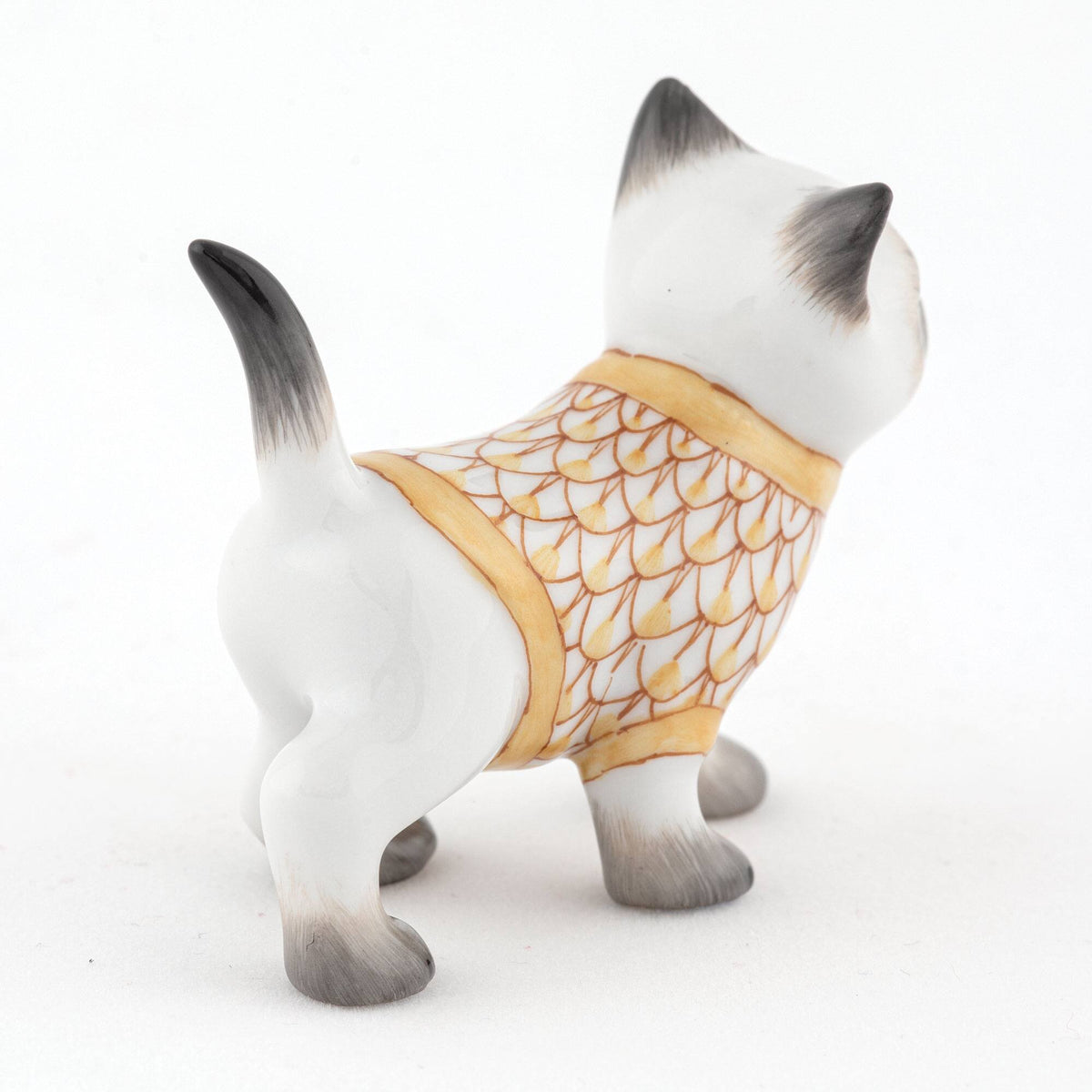 Herend Sweater Kitty Figurine – Butterscotch, alternate view