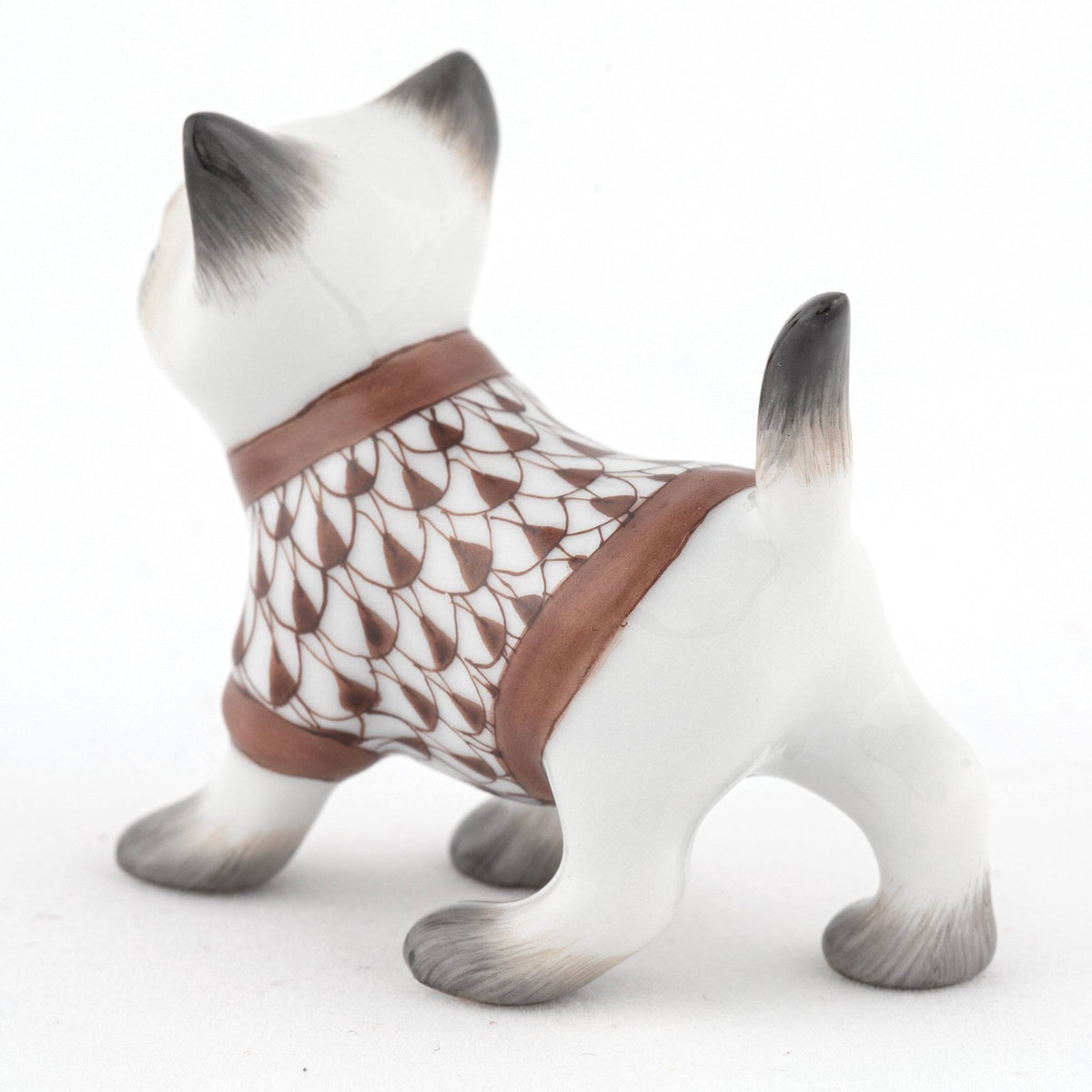 Herend Sweater Kitty Figurine – Chocolate, alternate view
