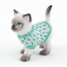 Herend Sweater Kitty Figurine – Green, alternate view