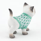 Herend Sweater Kitty Figurine – Green, alternate view