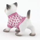 Herend Sweater Kitty Figurine – Raspberry, alternate view