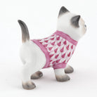 Herend Sweater Kitty Figurine – Raspberry, alternate view