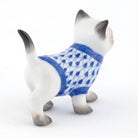 Herend Sweater Kitty Figurine – Sapphire, alternate view