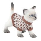 Chocolate fishnet Sweater Kitty Figurine figurine, hand-painted Herend porcelain with 24k gold accents