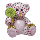 Sweet Tooth Teddy Figurine in hand-painted Raspberry porcelain by Herend of Hungary