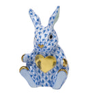 Sweetheart Bunny Figurine in hand-painted Blue porcelain by Herend of Hungary
