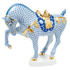 Hand-painted Herend Tang Horse Figurine in fine porcelain, 14in L X 12in H, on a white background
