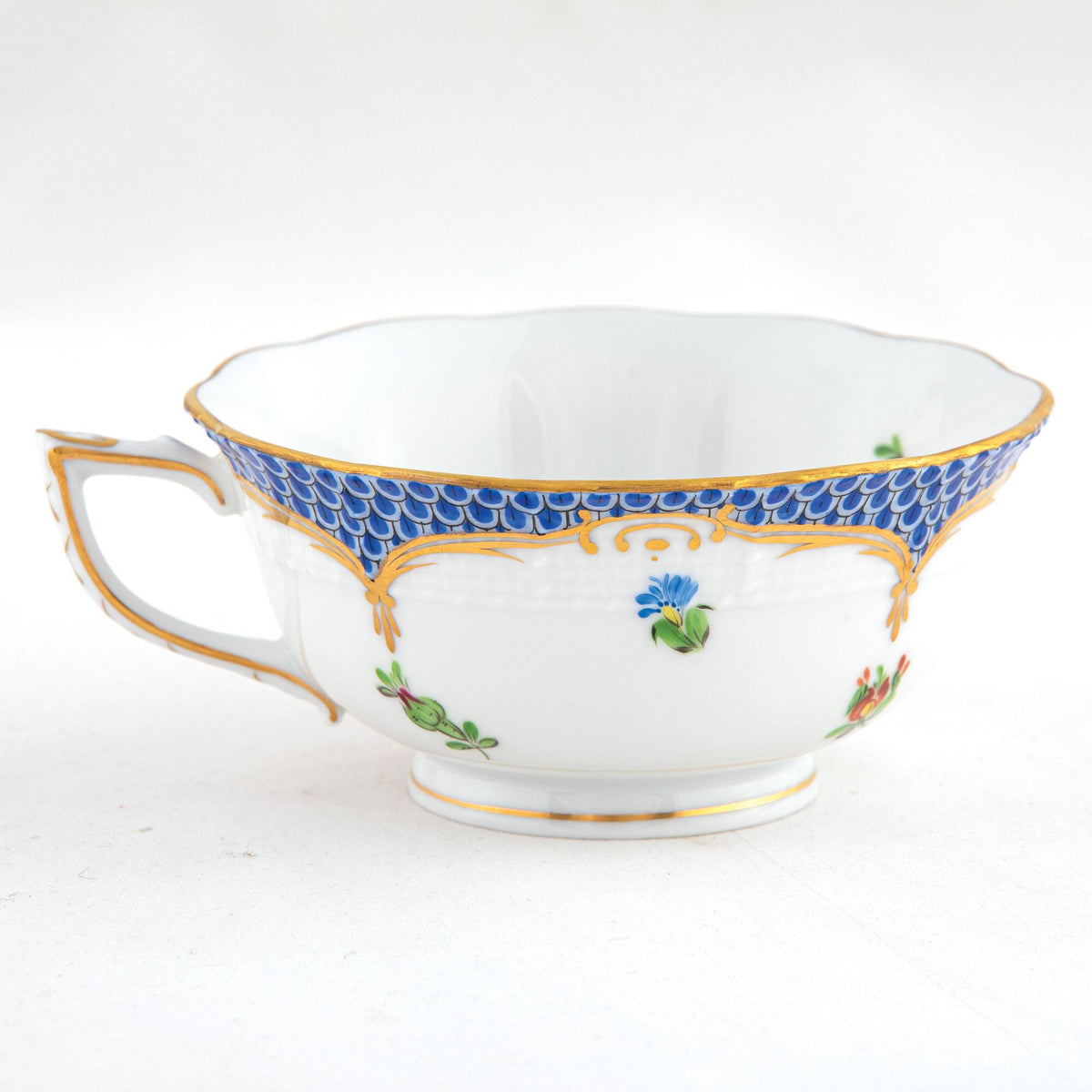 Herend Printemps Blue Border Tea Cup Cup & Saucer Set, alternate view