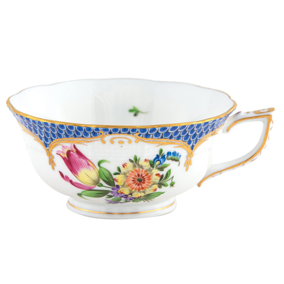 Herend Printemps Blue Border Tea Cup Cup & Saucer Set, alternate view