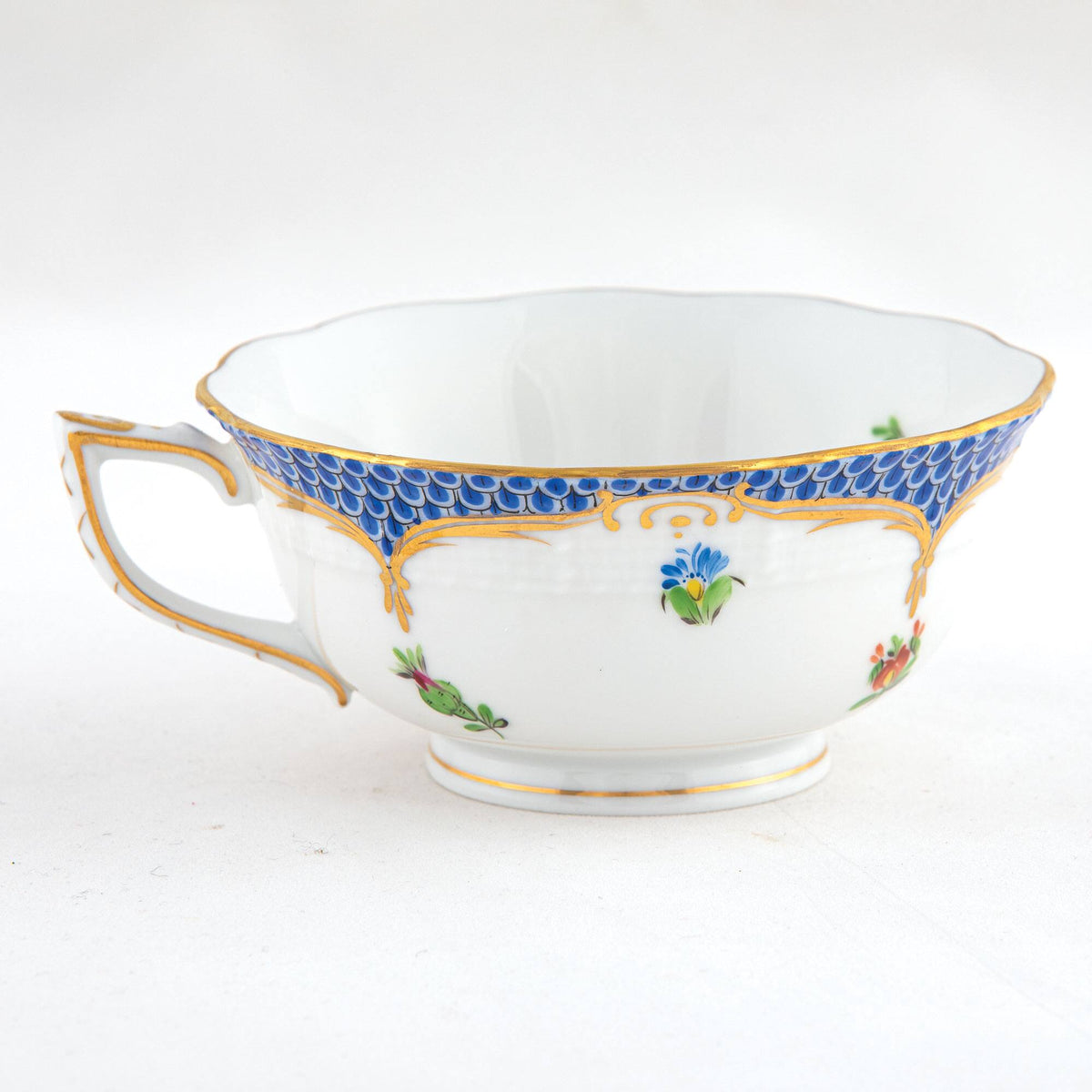 Herend Printemps Blue Border Tea Cup Cup & Saucer Set, alternate view
