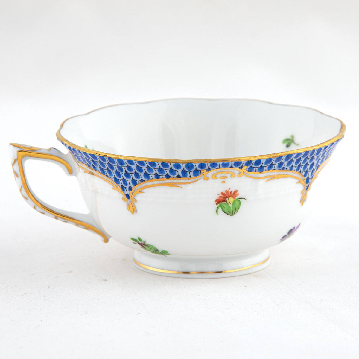 Herend Printemps Blue Border Tea Cup Cup & Saucer Set, alternate view
