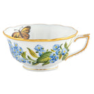 Hand-painted Herend Tea Cup Cup & Saucer Set in Multicolor (12) fishnet porcelain on a white background