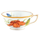 Multicolor (2) fishnet Tea Cup Cup & Saucer Set figurine, hand-painted Herend porcelain with 24k gold accents