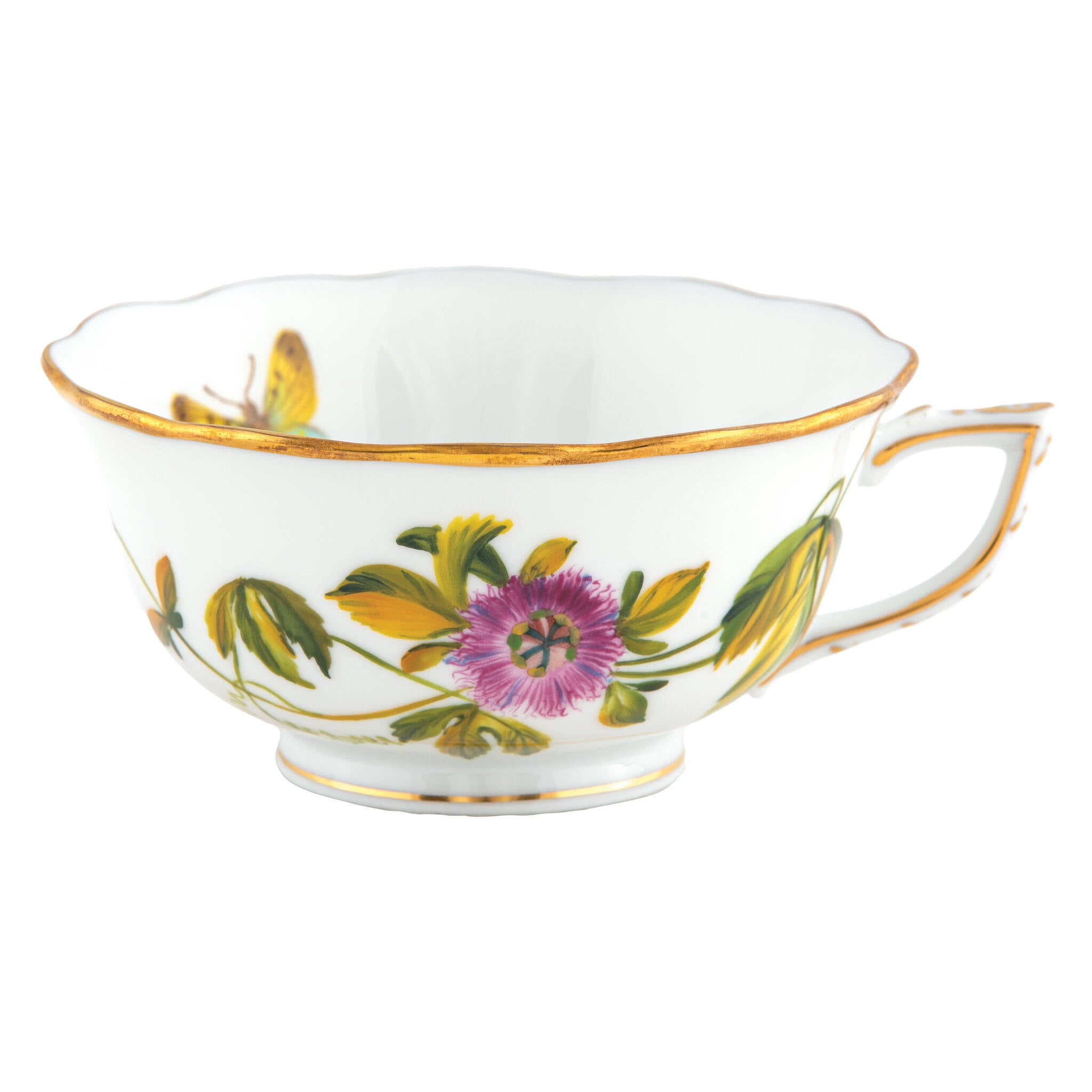 Multicolor (3) fishnet Tea Cup Cup & Saucer Set figurine, hand-painted Herend porcelain with 24k gold accents