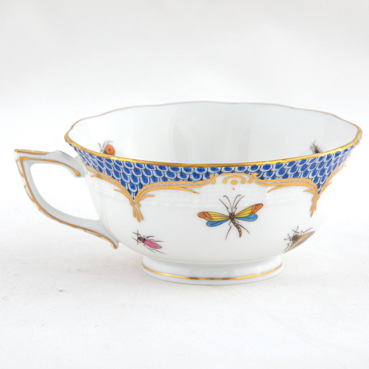 Herend Rothschild Bird Blue Border Tea Cup Cup & Saucer Set, alternate view