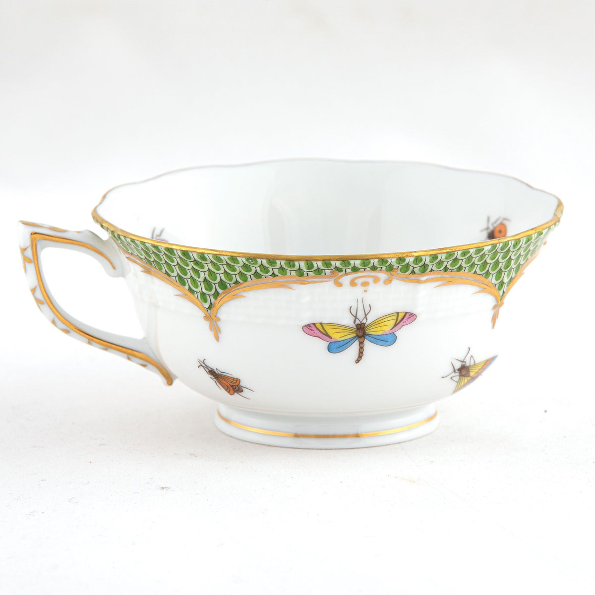 Herend Rothschild Bird Green Border Tea Cup Cup & Saucer Set, alternate view