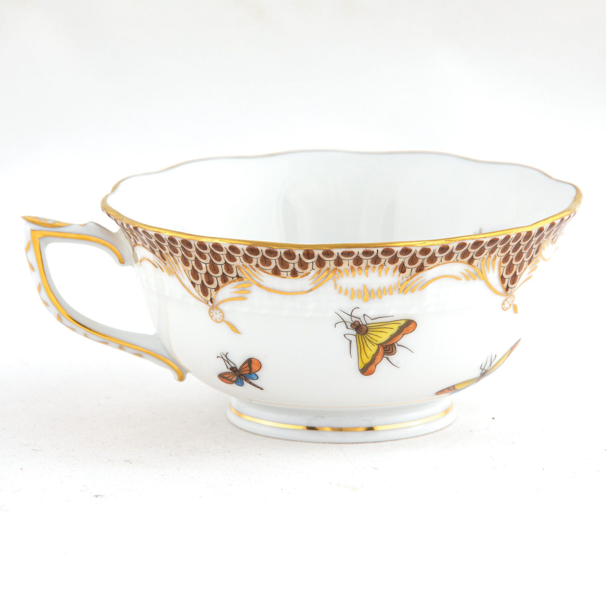 Herend Rothschild Bird Brown Border Tea Cup Cup & Saucer Set, alternate view