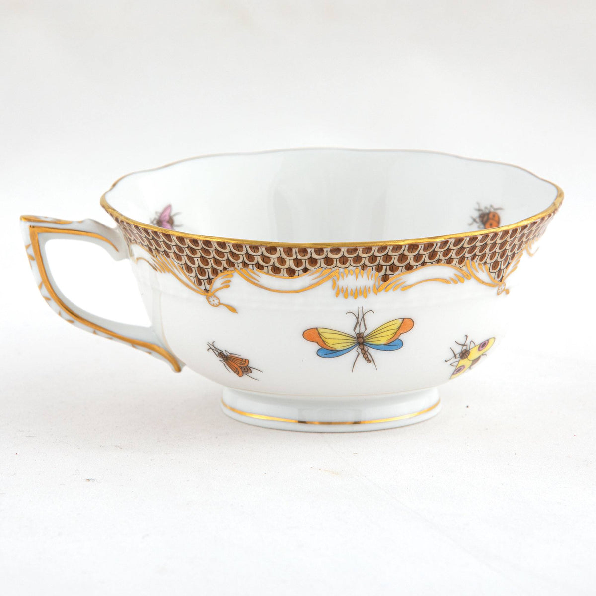 Herend Rothschild Bird Brown Border Tea Cup Cup & Saucer Set, alternate view