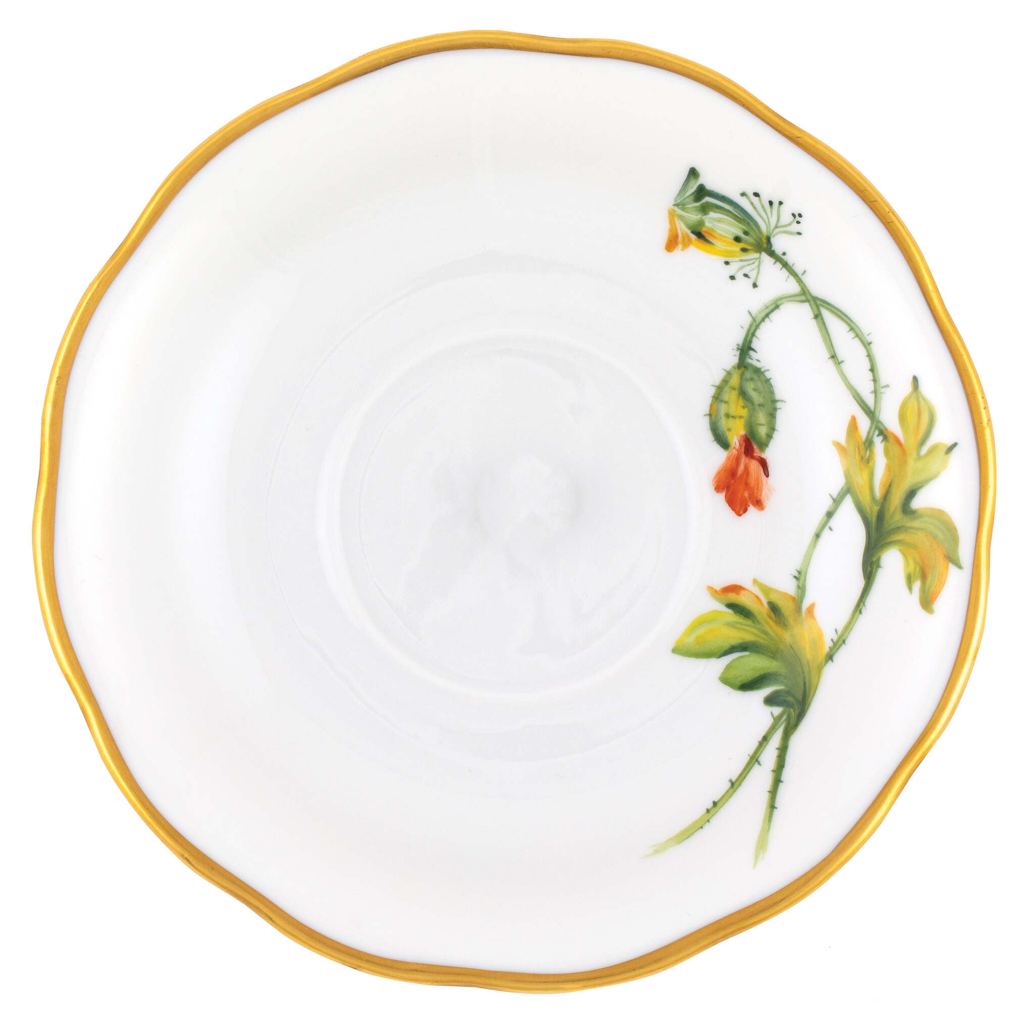 Multicolor (2) fishnet Tea Saucer Cup & Saucer Set figurine, hand-painted Herend porcelain with 24k gold accents