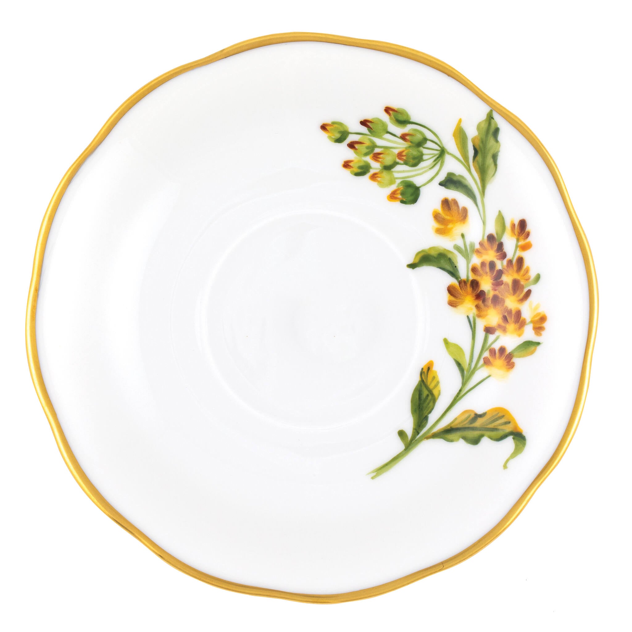 Multicolor (9) fishnet Tea Saucer Cup & Saucer Set figurine, hand-painted Herend porcelain with 24k gold accents