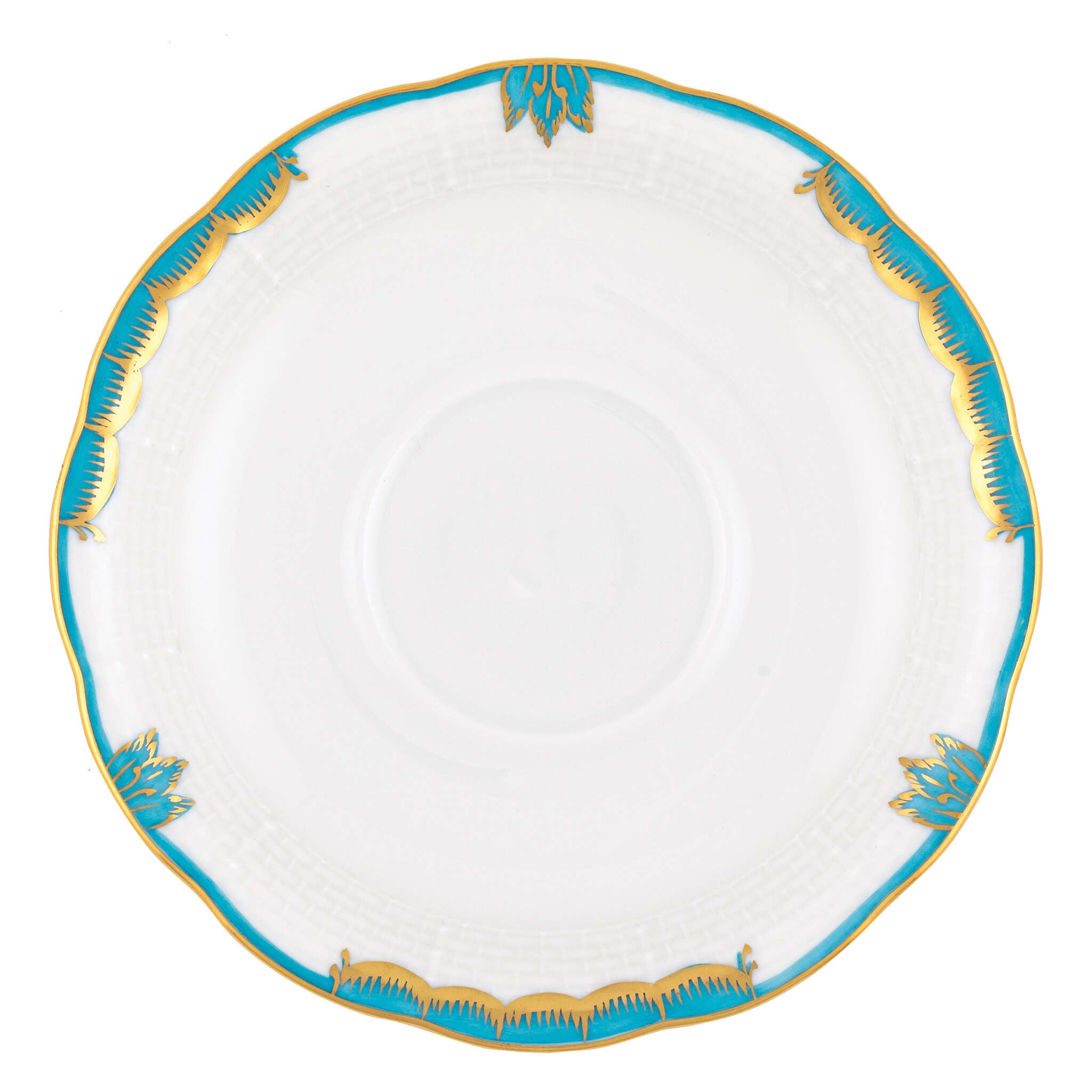 Hand-painted Herend Tea Saucer Cup & Saucer Set in fine porcelain, 6in D, on a white background
