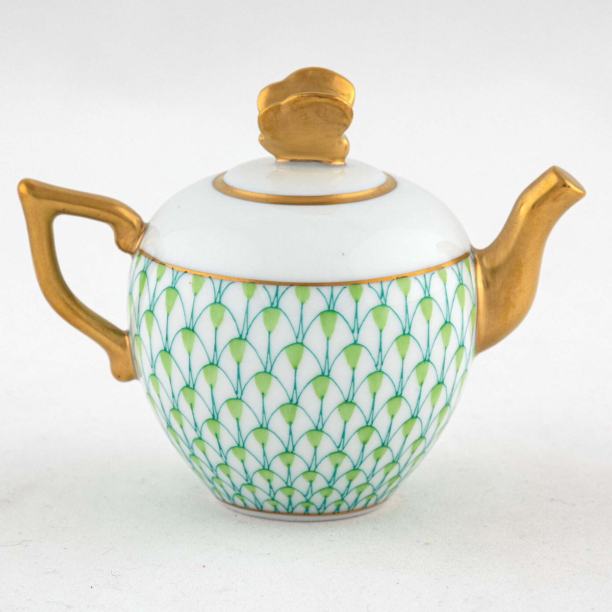 Herend Teapot Figurine – Key Lime, alternate view
