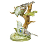 Hand-painted Herend The Rothschild Birds Figurine in fine porcelain, 5in L X 6.5in H, on a white background