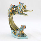 Herend Three Tree Frogs on Palm Figurine — additional view