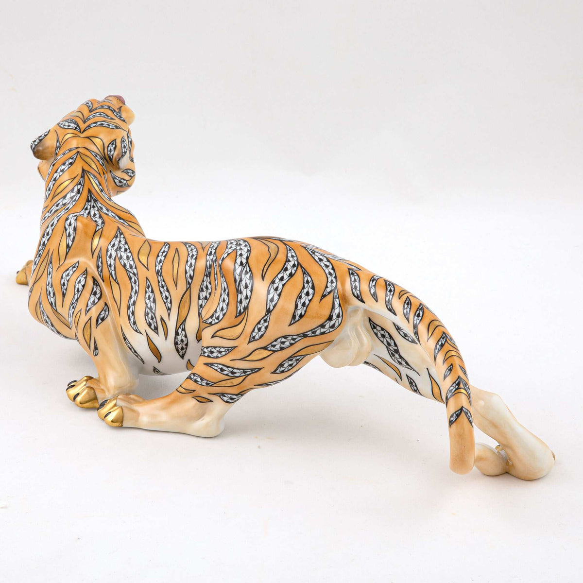 Herend Tiger Figurine, alternate view