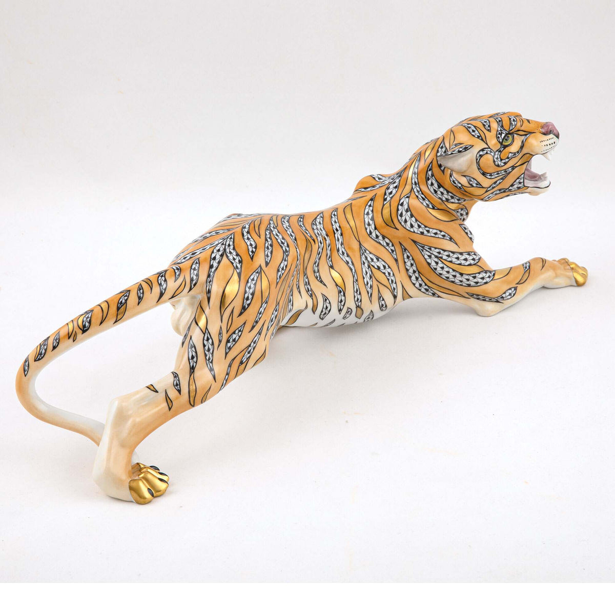 Herend Tiger Figurine, alternate view